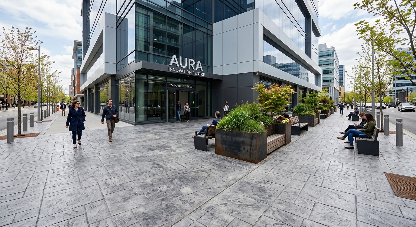Spatiu comercial - model ardezie - beton amprentat Comercial